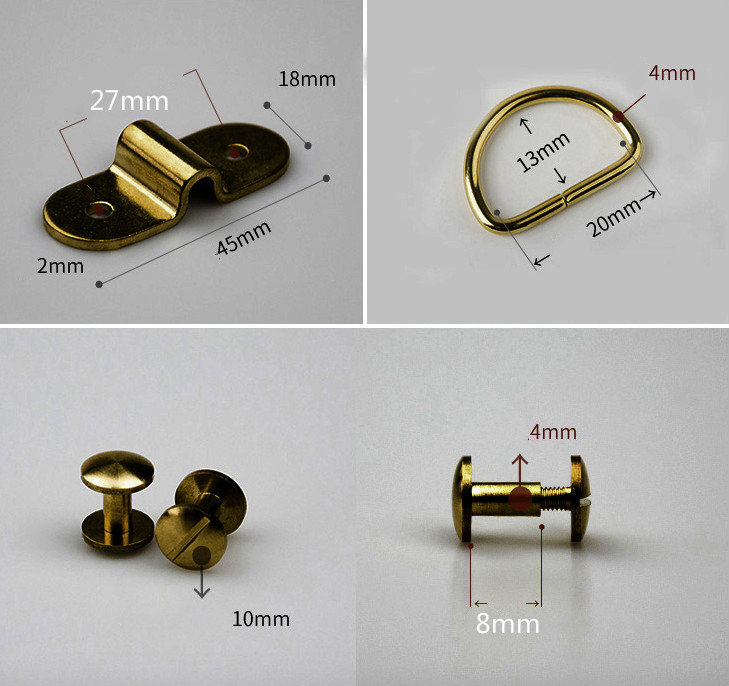 Brass D Rings Leather Hardware Set Bronze and Silver Colors Etsy