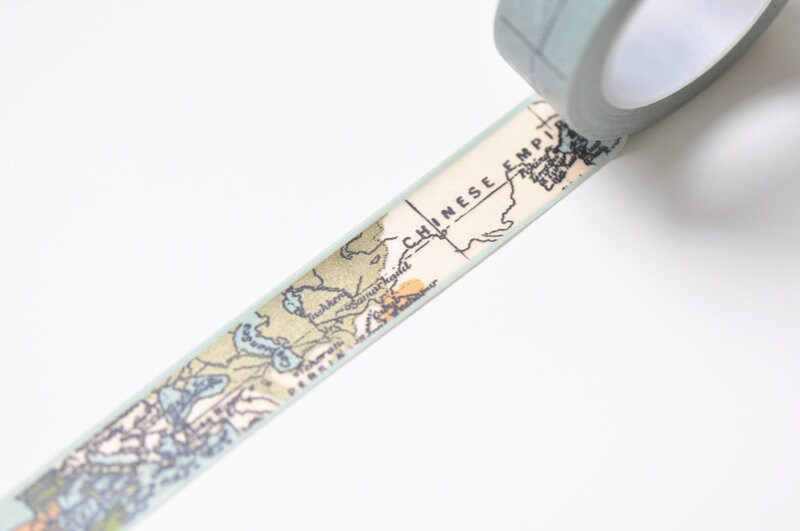 World Map Washi Tape Nautical Map 15mm Wide X 10 Meters No.11055 - Etsy UK