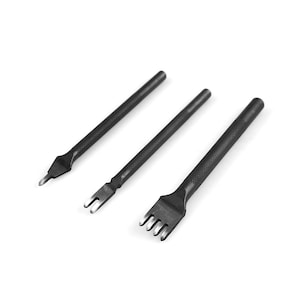 4mm Leather Edge Chisel Pricking Iron Leather Tool 1 prongs / 2 prongs/ 4 prongs