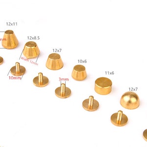 Messing Nieten und Nieten für Handtaschen/Geschraubte Nieten/ Knopf Lederverarbeitung Schrauben Gürtel Stud 6 Set A Pack
