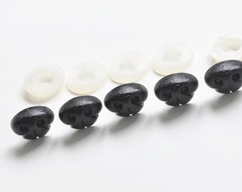 Black Dog Nose/ Animal Amgiurumi Safety Nose Come With Washers 5pcs A Pack - Width: 15mm, 18.5mm,20mm