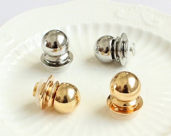 Retro Round Ball Head Purse Lock 16mm Foldable Purse Bag Craft Accessory Light Gold/ Silver Pick Color