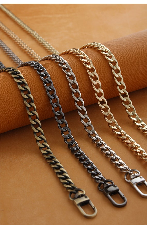 Catena Per Borsa 120cm - Tracolla In Metallo Bronzo Con Fibbie Per Borsette - Foto 8