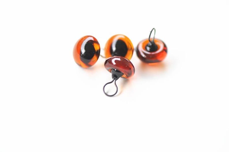 One Pair Brown Germany Glass Eyes With A Loop Round Teddy Bear Eyes Size 5mm-20mm Pick Size image 4