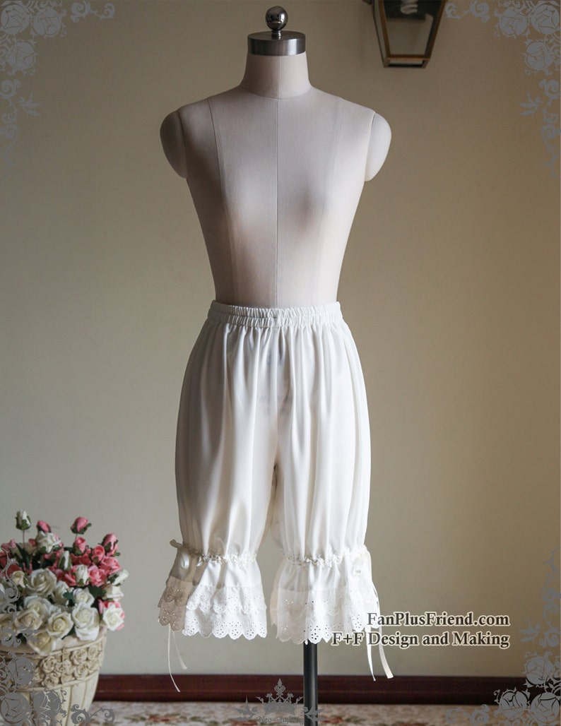 Lolita Elastic Waistband Bloomers Summer Shorts White Black