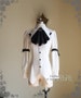 Steampunk Batwing Collar Shirt Blouse Jabot Chains Belts Set White Black 