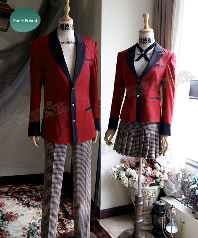 Kakegurui Cosplay Kaede Manyuda School Uniform Kostuum Set afbeelding 1