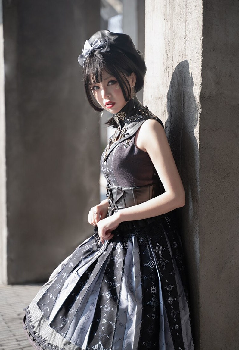 Steampunk Fashion Handmade Asymmetric Faux Leather Stand Neck False Collar