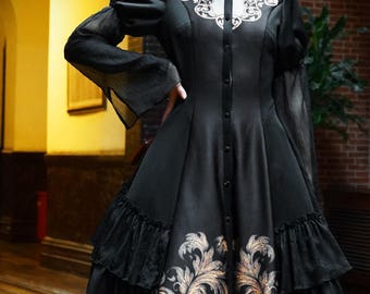 Black Button Dress - Etsy