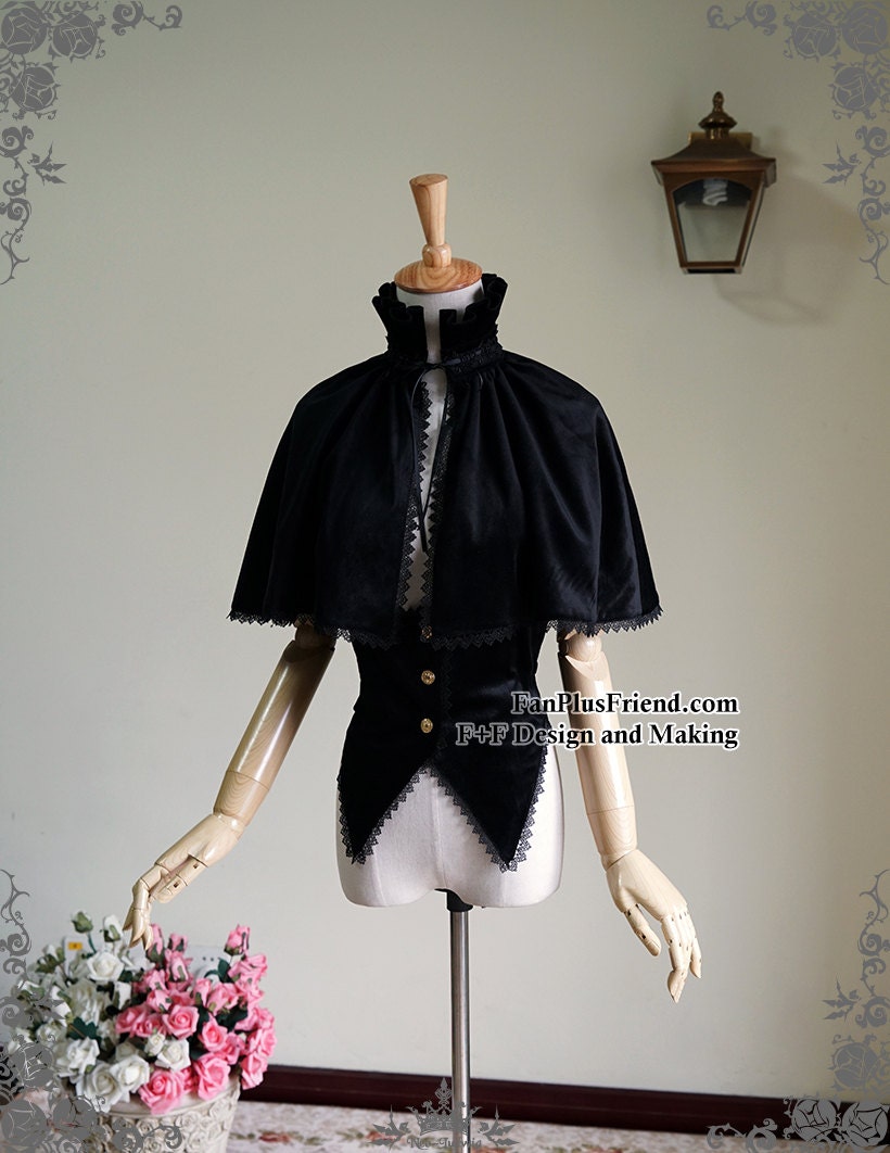 Elegant Gothic Retro Stand Collar Cape & Waistcoat/vest Set - Etsy