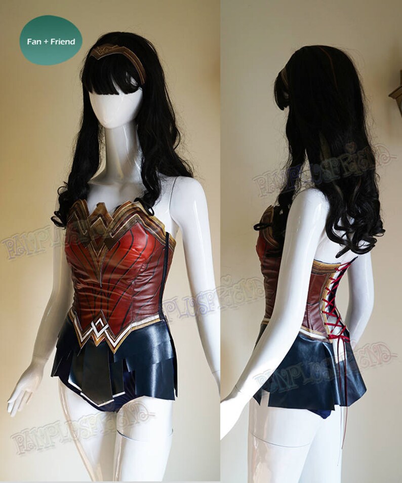 Wonder Woman Cosplay Adult Women Leather Armor Corset Skirt Etsy