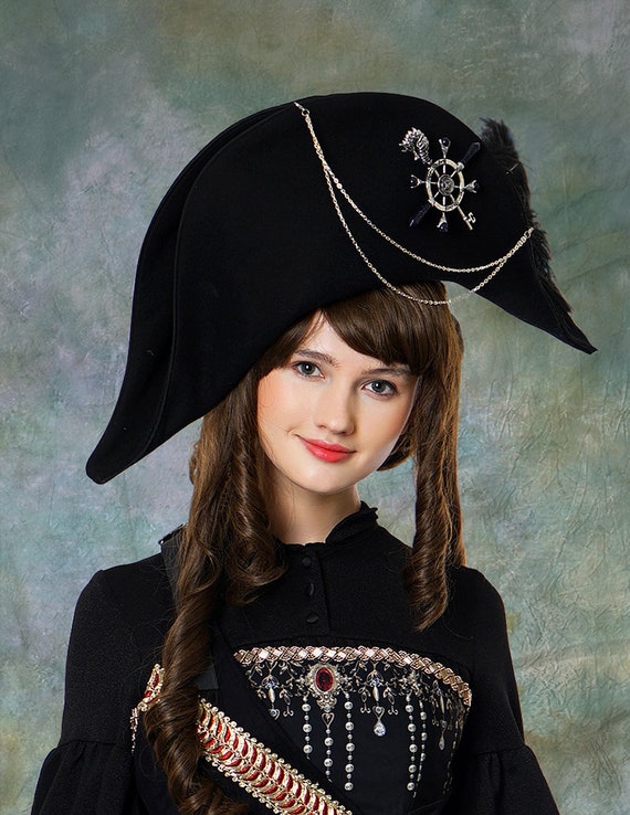 Vintage Handmade Milliner Bicorn Napoleon Hat & Natural Blue Etsy