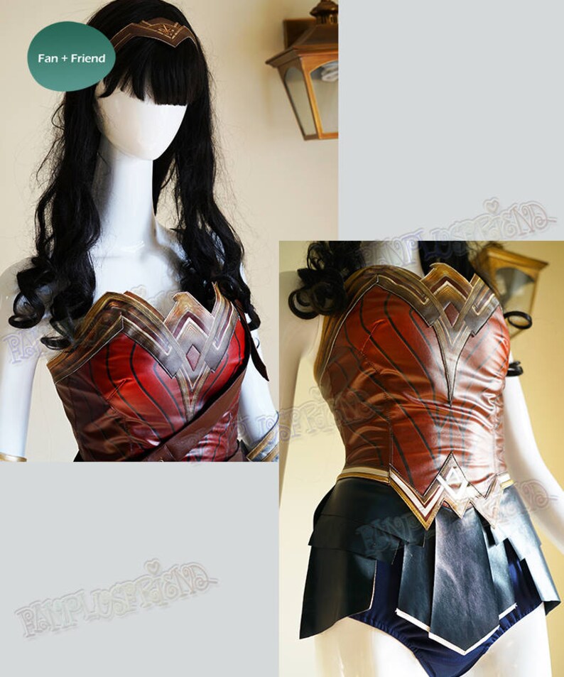 Wonder Woman Cosplay Adult Women Leather Armor Corset Skirt | Etsy