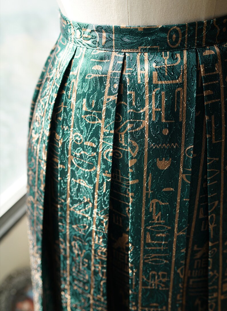 Vintage Retro Fashion Ancient Egypt Hieroglyphs Maxi Skirt Etsy