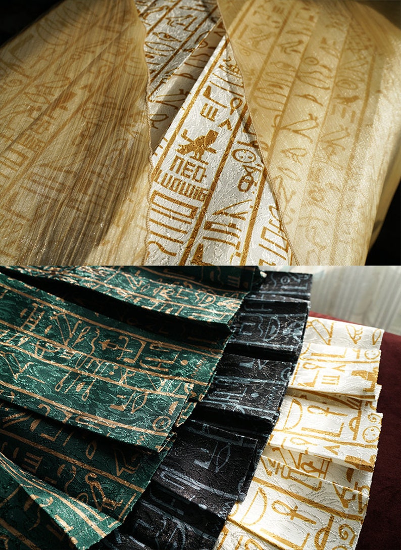 Vintage Retro Fashion Ancient Egypt Hieroglyphs Maxi Skirt Etsy