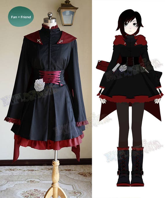 Rwby Cosplay Ruby Rose Gothic Outfit Costume Etsy