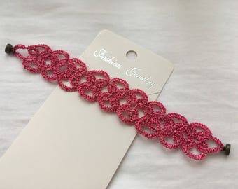 Tatting bracelet hanmade, Tat jewelry, Tatting bracelet, Tatted bracelet, Tatted, Tatting jewelry, Lace bracelet,