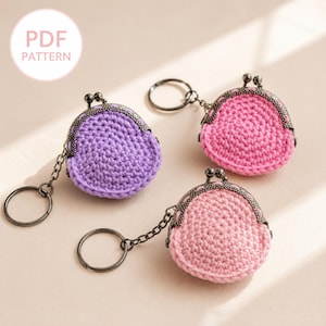 Crochet Mini Coin Purse Keychain Pattern PDF | Cute Wallet Keyring Tutorial | Beginner Crochet Pouch