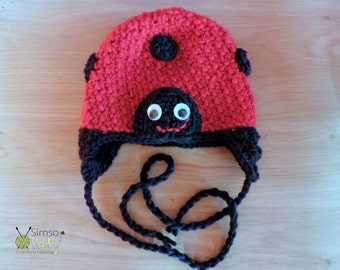 Crochet hat, Ladybug red hat,  Ladybug costume hat, newborn hat, children costume, Photo prop costume