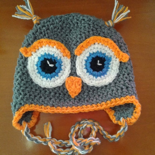 Chapeau au crochet, hibou, chapeau de hibou au crochet, chapeau de hibou enfant, chapeau de hibou bébé, chapeau de hibou garçons, chapeau d'hiver garçons, chapeau de hibou pour bébé, chapeau pour les tout-petits,