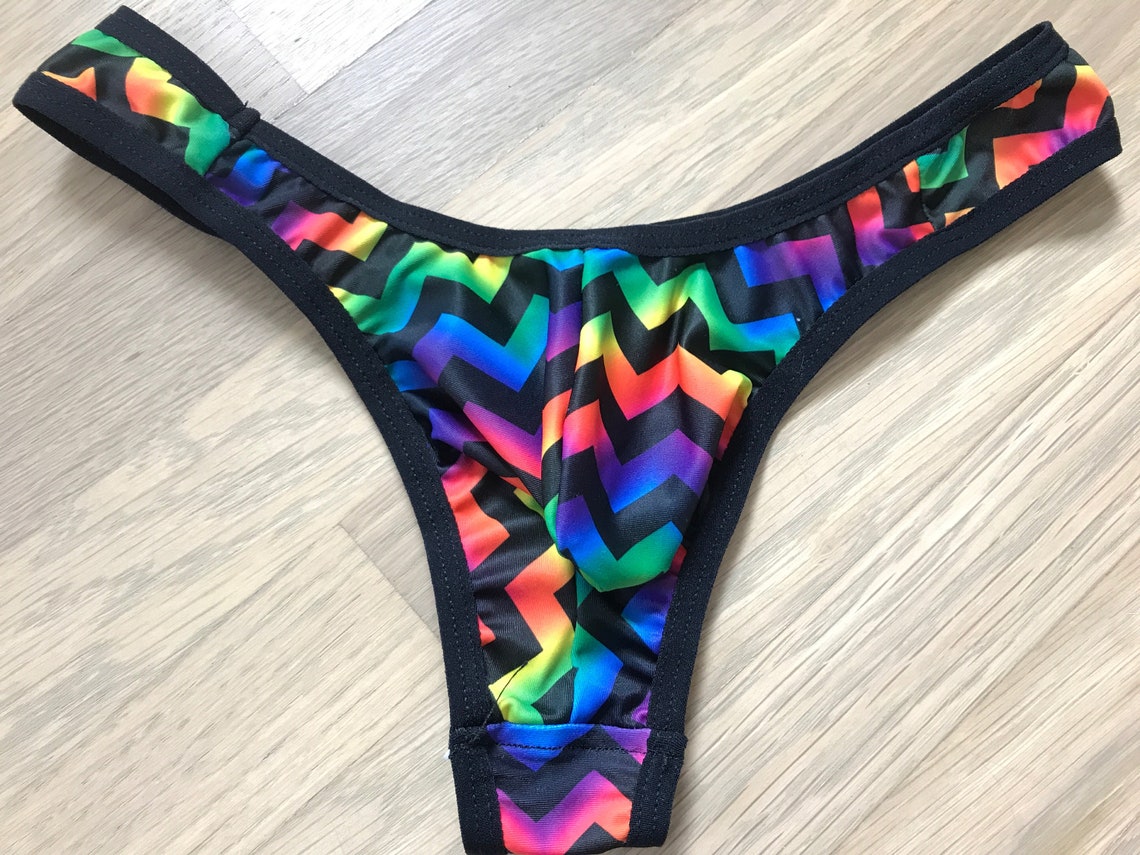Rainbow male thong. Lightweight and very stretchy material. | Etsy