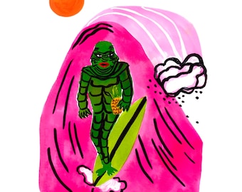 Haunted Surf - Creature of the Lagoon print