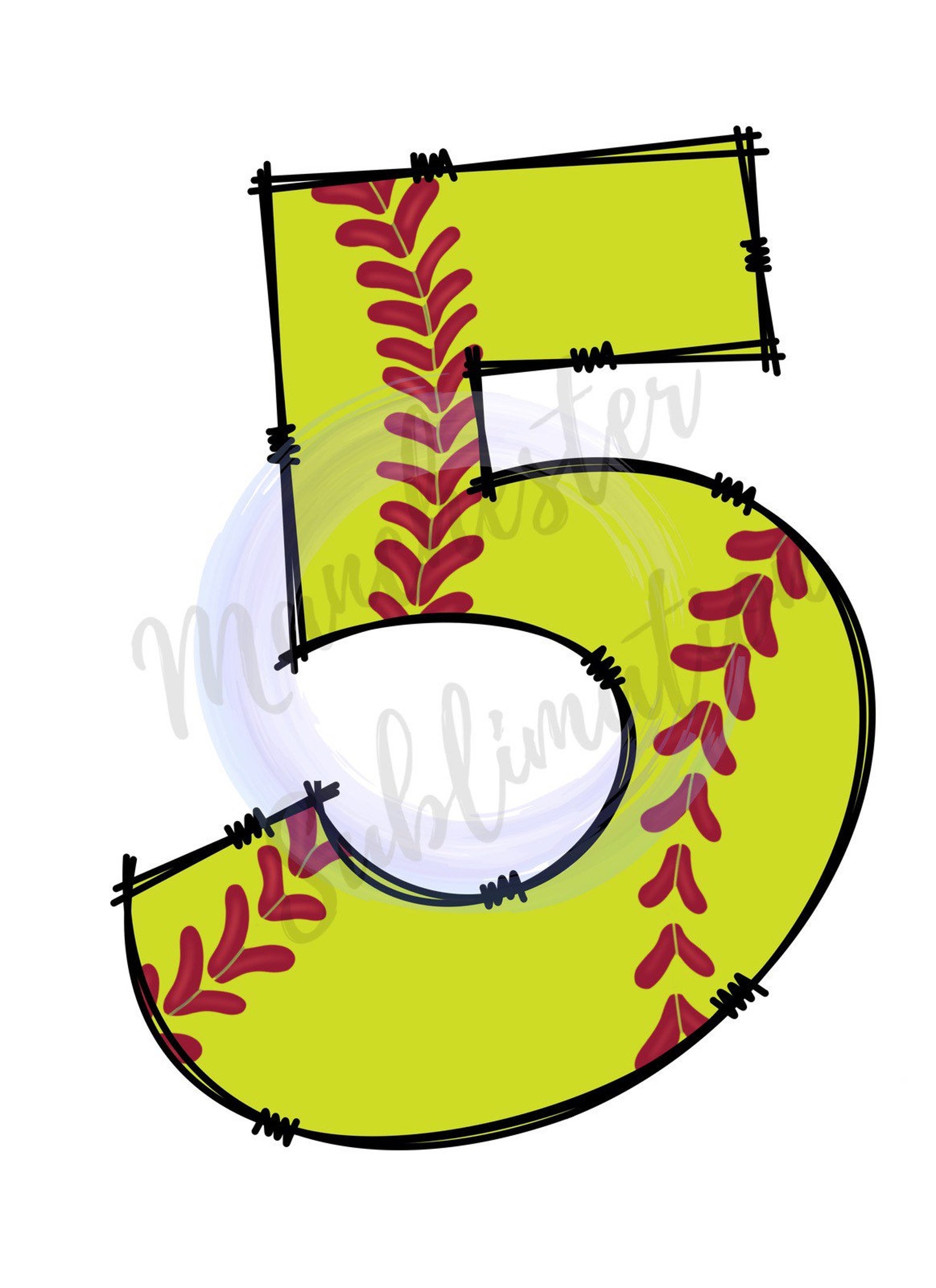 Softball Numbers Softball Sublimation Transfer Ready to Press Etsy