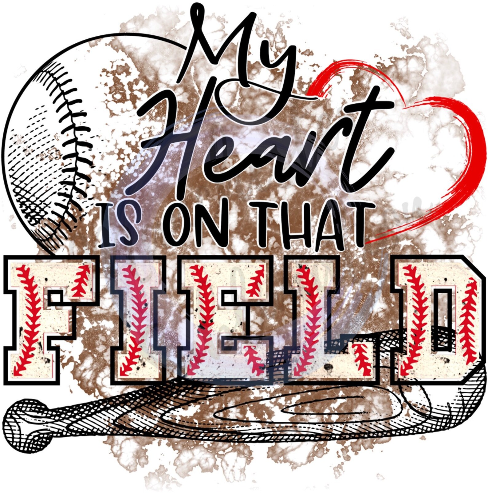 My Heart is on That Field Baseball Sublimation Transfer Ready Etsy