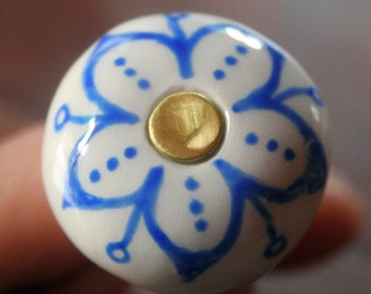 hand painted artisan ceramic knobs