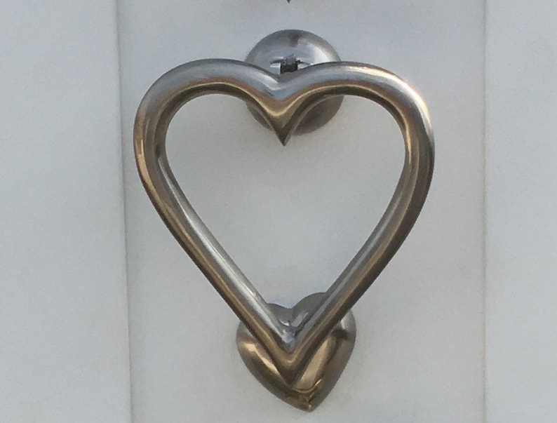 Heart Door Knocker Chrome Brass Black Brushed Chrome & Etsy UK