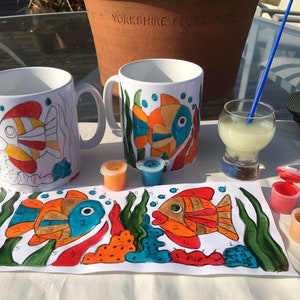 Painting by Number Mugs Craft Kits FREE UK POSTAGE Fish