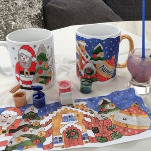 Painting by Number Mugs Craft Kits FREE UK POSTAGE Santa