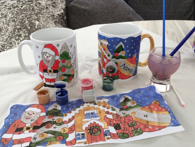 Painting by Number Mugs Craft Kits FREE UK POSTAGE Santa