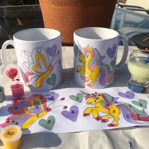 Painting by Number Mugs Craft Kits FREE UK POSTAGE Unicorn