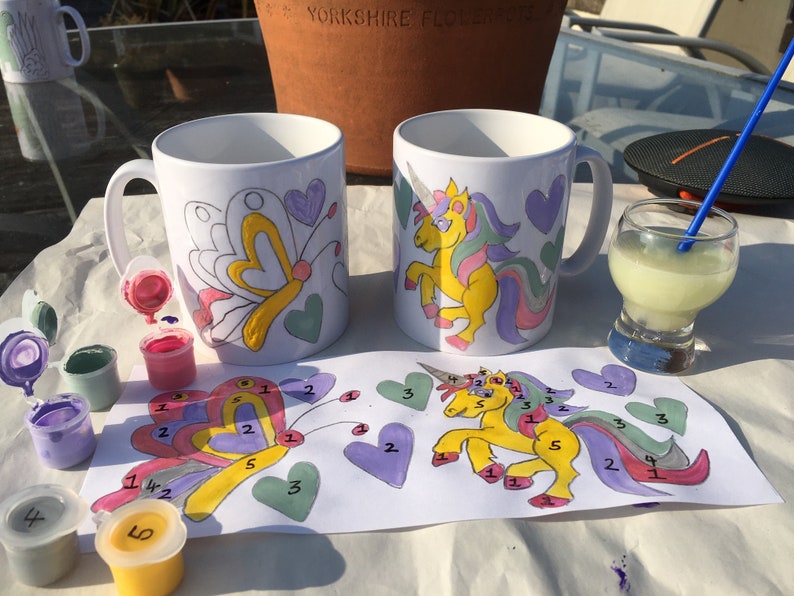 Painting by Number Mugs Craft Kits FREE UK POSTAGE Unicorn