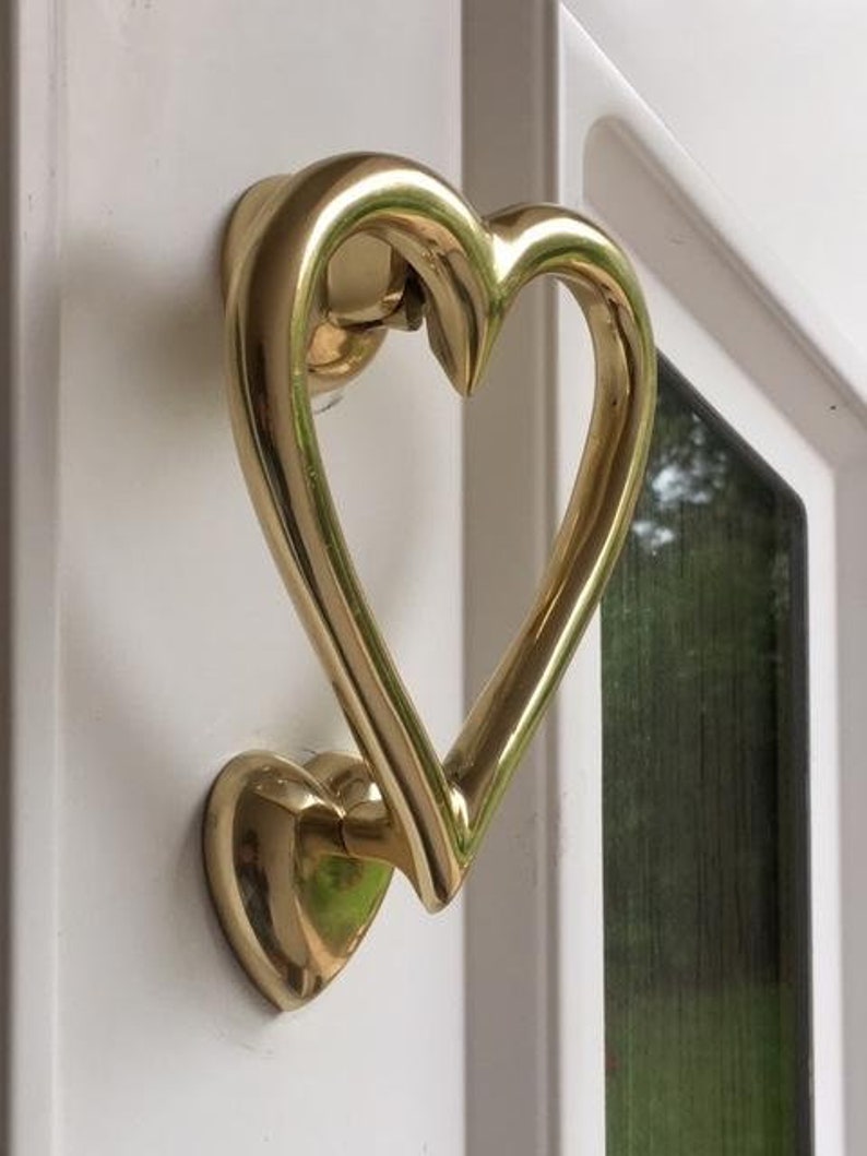 Heart Door Knocker Chrome Brass Black Brushed Chrome & Etsy UK