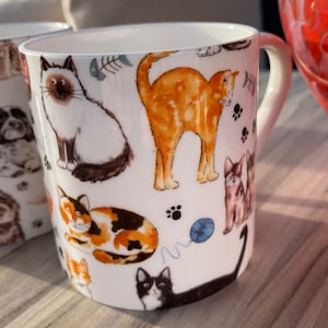 1 Pint Fine Bone China Large Mug - Beach Hut- Campervan, Cats, Cockapoo, Dogs, Puffin, Sunflower, & Christmas