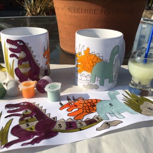 Painting by Number Mugs Craft Kits FREE UK POSTAGE Dinosaur