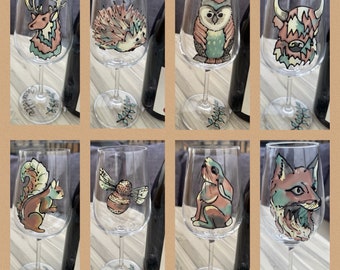 Wild Life Wine Glasses