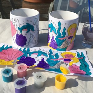 Painting by Number Mugs Craft Kits FREE UK POSTAGE Mermaid