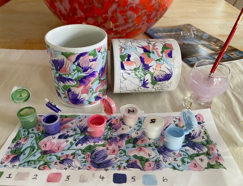 Painting by Number Mugs Craft Kits FREE UK POSTAGE Sweet Pea