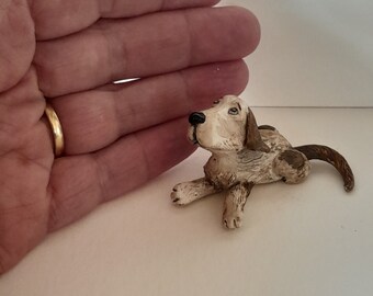 12th scale hand sculpted dog by kastlekelm miniatures