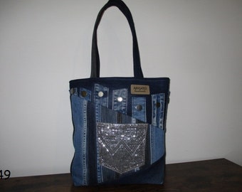 sac à main argenté sac à main en denim sac à main avec paillettes sac à main unique sac de shopping composition en jeans