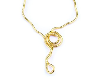 Handmade 5mm Moldable 34" Snake Necklace/Bracelet - Gold