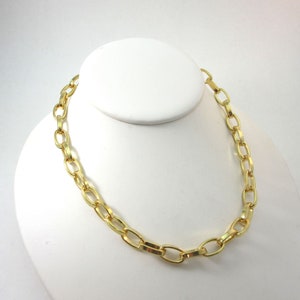 Vintage Fashion Gold plated 18" Open oval link Chain w/Buoy Clasp