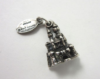 Vintage Walt Disney Disneyland Cinderella Castle - 3D Sterling Silver Charm - Stamped