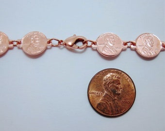 Custom Length American Penny Link Bracelet or Necklace
