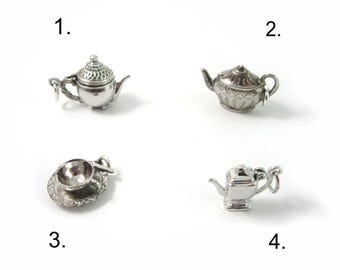 Vintage sterlingzilver 925 theepotten en theekopbedels voor bedelarmbanden