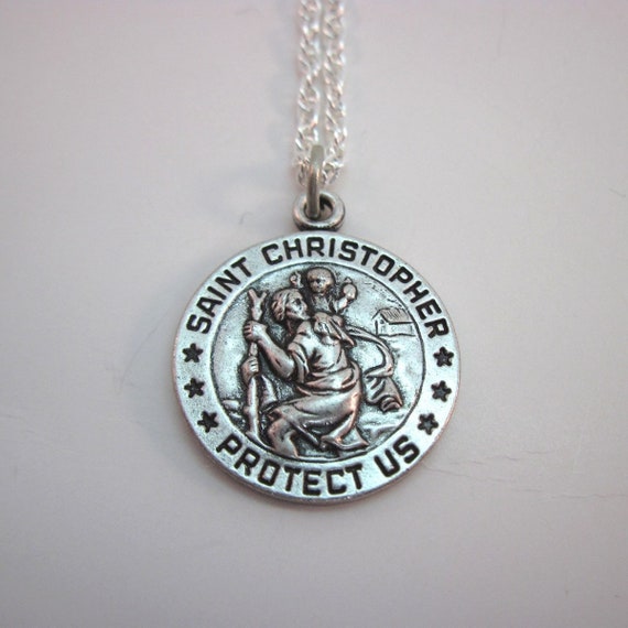 Buy Personalised Saint Christopher Men Women Necklace St Christopher  Christian Gift Travel Protect Us Religious Gift, Sterling Silver-kimnkim  Online in India - Etsy