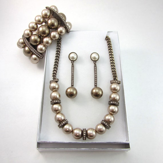 Beautiful Brown & Taupe GIVENCHY Jewelry SET - Ne… - image 1